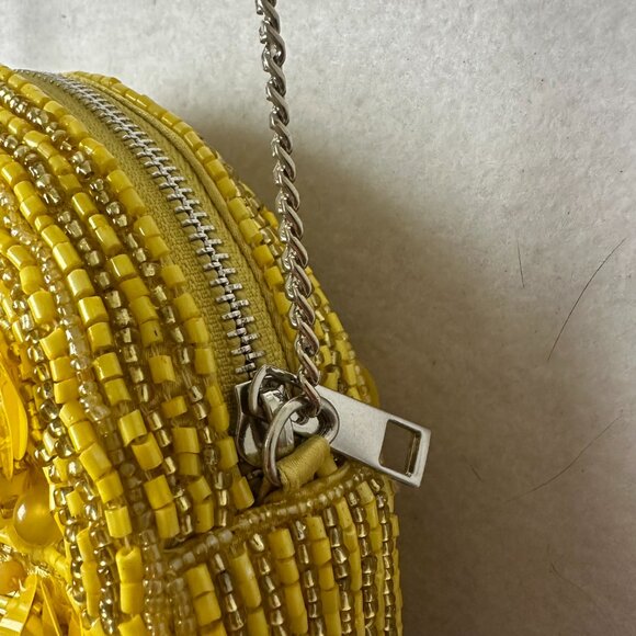 Round sunflower yellow gold chain Beaded Bag Shoulder Bag Made in India TikTok - Picture 3 of 5